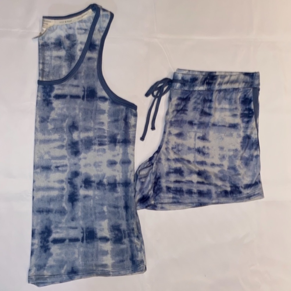 Lucky Brand Tie-Dye Tank Top & Drawstring Shorts Matching Pajama Set